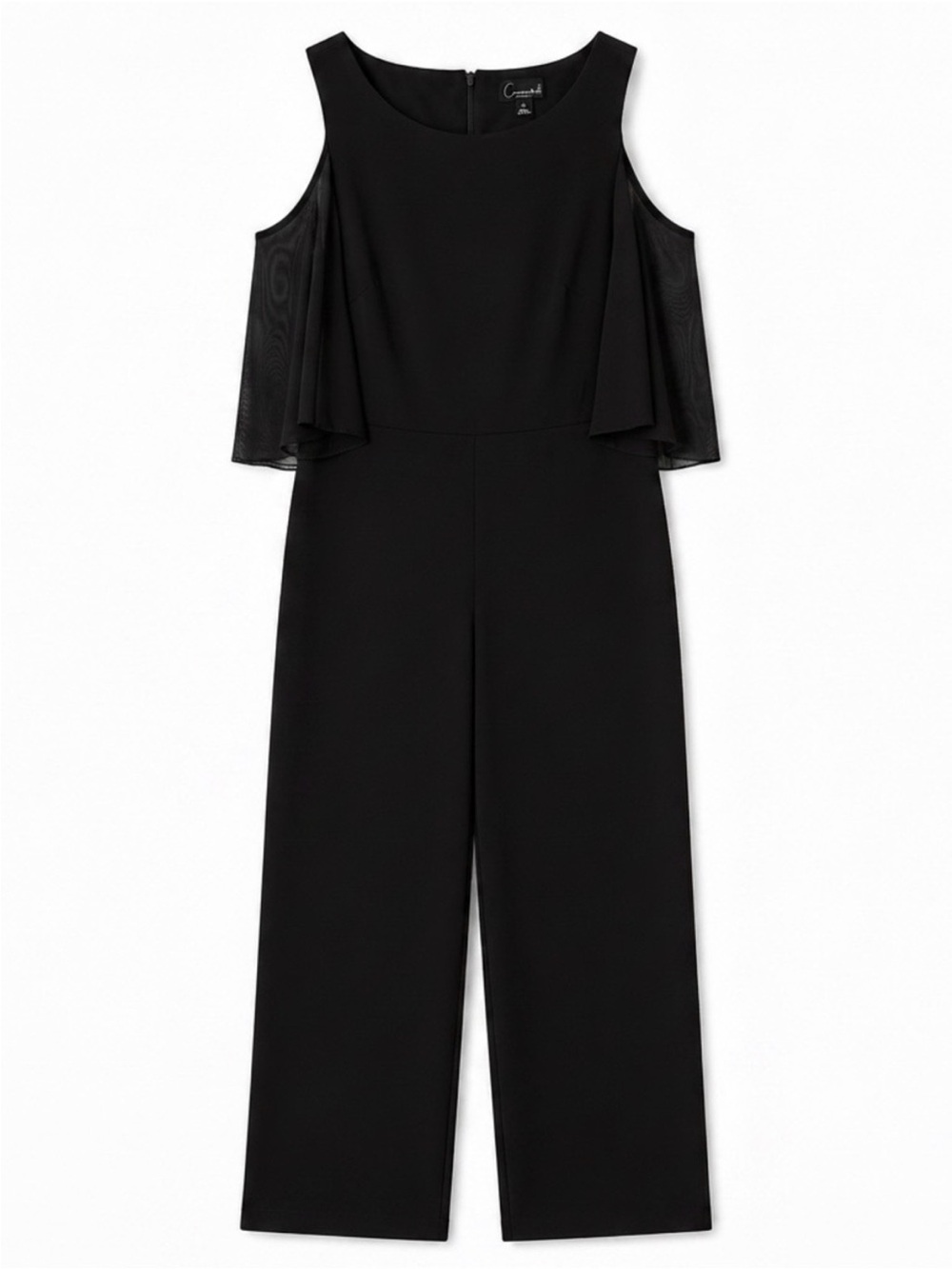 Connected Apparel Black Cold-Shoulder Jumpsuit Size 10
